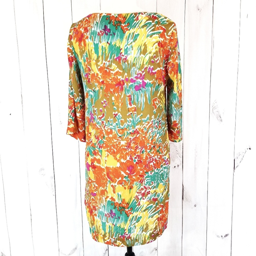 Zara Basic Floral Watercolor Shift Dress - Picture 6 of 10